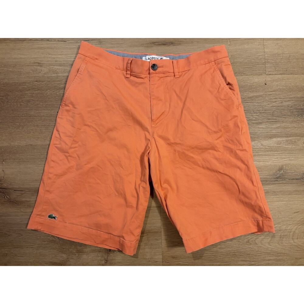 Lacoste Men’s Orange Shorts US 33 FR 42 Regular Fit Casual Cotton Golf